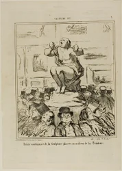 The Displeasure of a Sculpture Placed in the Middle of an Exhibition of Paintings, plansch 5 från Salon De 1857