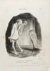 Klänningen faller, mannen är kvar och benen skakar. (J.B. Rousseau), plansch 10 från Coquetterie