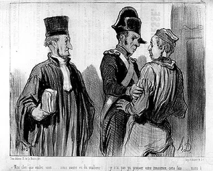 En advokat och hans klient av Daumier - i "Charivari" 21/09/1845