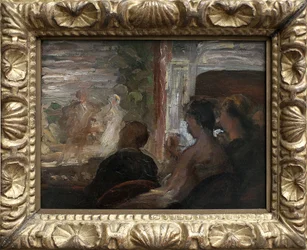 En teaterloge. Målning av Honore Daumier (1808-1879), cirka 1865. Art francais