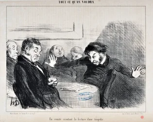 Konstverk av Honore Daumier (1808-1879). Charivari är från 1852: Serie ALL CE QU