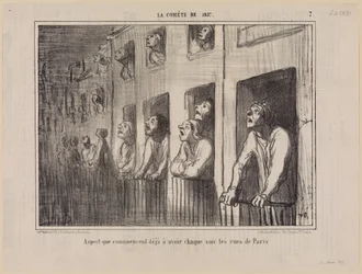Det utseende som Paris gator redan börjar få varje kväll (Kometen från 1857, blad 7)