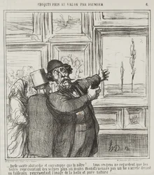 Skiss gjord på salongen av Daumier, nr. 6: Se bara vilken degenererad och korrupt värld vi lever i. . .