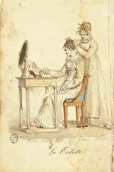 Toalett, från "Almanach des Modes"