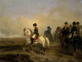 Kejsar Napoleon I och hans stav till häst