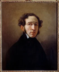 Porträtt av Etienne Arago (1802-1892), dramatisk författare, politiker, borgmästare i Paris. Målning av Emile Dit Horace Vernet (1789-1863)