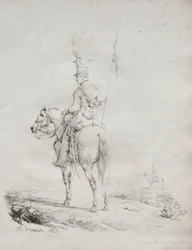 Samling av litografiska essäer: Le Lancier en Vedette, 1816.