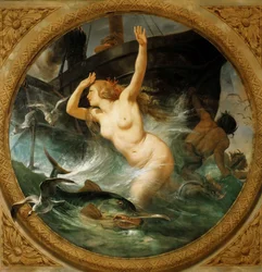 Steam Putting to Flight the Sea Gods Takmålning, Salle des Pas perdus, 1839-1847.