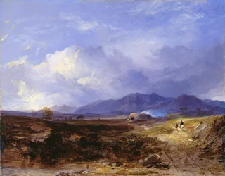 A Drove Road in the Western Highlands, c.1850 (olja på duk)
