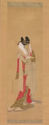 Kurtisan med ett brev i munnen, 1756-1815.