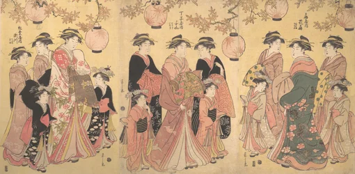 Yoshiwara-paraden på hösten, ca. 1793.