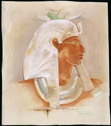 Chef för drottning Makare Hatshepsut (ca 1503-1482 f.Kr.) (wc på papper)