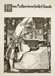 Hur Arthur drog fram ditt svärd, illustration från 