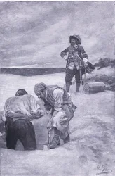 Kidd at Gardiners Island, från Howard Pyles Book of Pirates publicerad av Harper & Bros, 1921