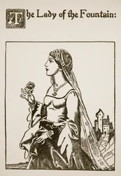 The Lady of the Fountain, illustration från The Story of Sir Launcelot and his Companions, 1907