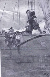 Walking the plank, från Howard Pyles Book of Pirates publicerad av Harper & Bros, 1921