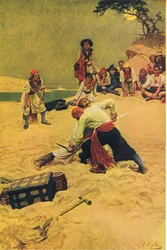 Vem ska vara kapten, från Howard Pyles Book of Pirates publicerad av Harper & Bros, 1921