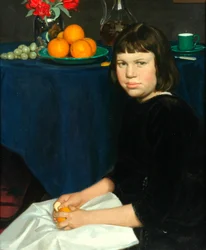 Julie med apelsinerna (olja på duk)