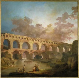 Le Pont du Gard. Den romerska akvedukten över floden Gard ...