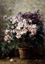 Blommig komposition. Målning av Hubert Bellis (1831-1902 belgisk) Privat samling