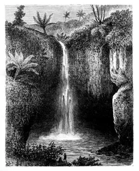 Flodens fall, Tondano, Indonesien, 1800-talet.