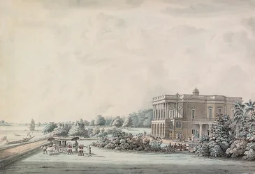 Lady Teignmouths trädgårdshus på stranden av Hooghly, Calcutta, efter 1797