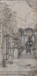 Studie till vinjett-frontispiece i Poncelets "Principes Generaux pour Servir à l