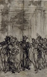 Studie till vinjett i Jean François Marmontels "Contes Moraux"