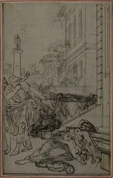 Studie till vinjetten i Lucretius "De la Nature des Choses", Vol. II, Bok VI