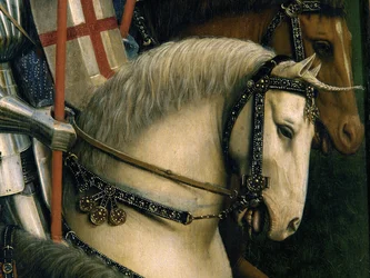 Detalj från Kristi riddare, från Gents altartavla