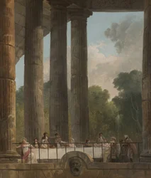 En bankett i ruinerna av ett tempel, 1795