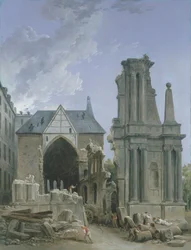 Rivning av Feuillants-kyrkan i Rue Saint Honore, ca 1804 (olja på duk)