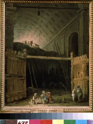 Hölada i en basilika. Målning av Hubert Robert (1733-1808), olja på duk, cirka 1790, fransk konst. State A. Pushkin Museum of Fine Arts, Moskva.