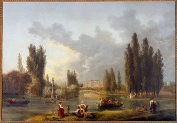 Slottet i Mereville Målning av Hubert Robert (1733-1808) Sceaux från 1700-talet, museum på ön Frankrike
