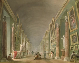 The Grand Gallery of the Louvren mellan 1801 och 1805 (olja på duk)