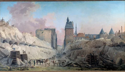 Rivningen av husen i Pont au Change 1788 Målning av Hubert Robert (1733-1808) 1788 Sön. 0,86x1,59 m Paris, Musee Carnavalet