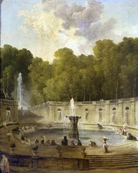 Tvättkvinnor i en park