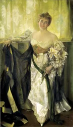 Alice Barney i vit satin