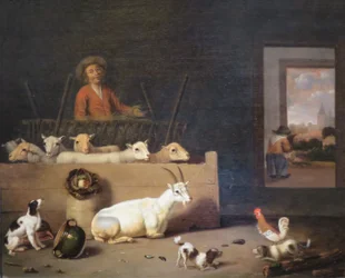"Bonde och vik i boskapsskjul" av Hubert van Ravesteyn, Pushkin Museum