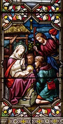 The Adoration of the Shepherds, 1865 (målat glas)