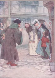 Kom igen sirrah - svara din herre, var inte rädd, illustration från The Merry Wives of Windsor, 1910