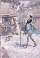 Håller han inte upp huvudet så att säga? And struct in his gate?, illustration från The Merry Wives of Windsor, 1910