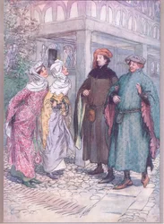 Hur nu, söta Frank! Varför är du melankolisk? , illustration från The Merry Wives of Windsor, 1910