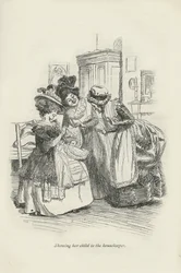 Visar sitt barn för hushållerskan, 1896