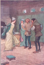 Töm den där i det leriga diket, illustration från The Merry Wives of Windsor, 1910
