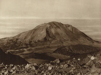 Mexiko: "Sierra Negra" sett från Pico de Orizaba, delstaten Puebla (svartvitt foto)