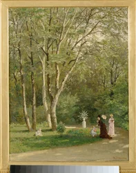 In einem Wiener Garten - I en wienerträdgård ... (målning på duk)