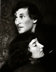 Marc och Bella Chagall (sepiafoto)