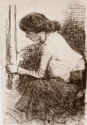 Sittande kvinna