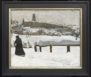 Freiburg i snön, ca 1920 (olja på duk)